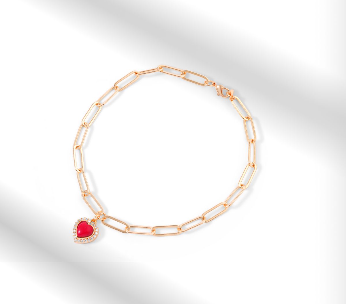 Heart Charm Gold Bracelet